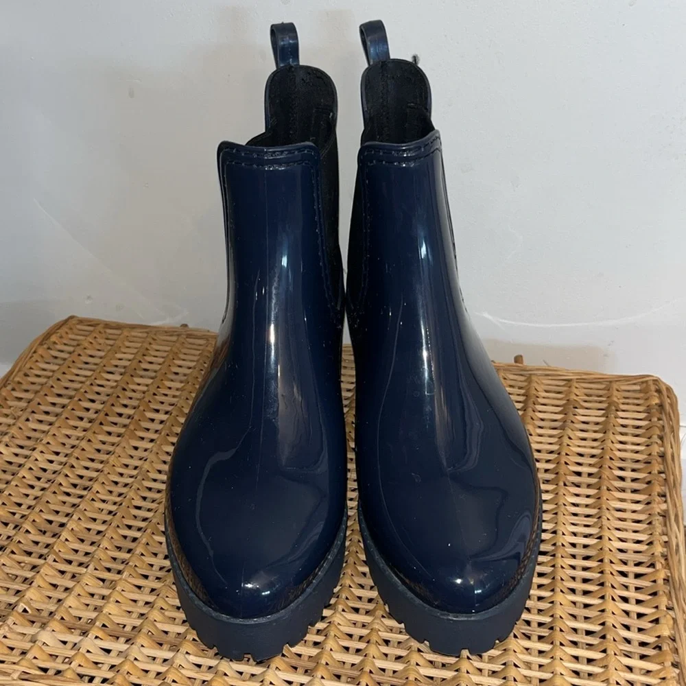 JEFFREY CAMPBELL Chelsea rain boots in navy blue